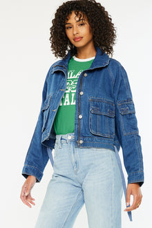  Jailene Denim Windbreaker Jacket