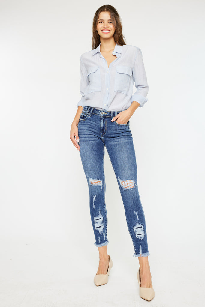 Trixie Mid Rise Ankle Skinny Jeans - Official Kancan USA