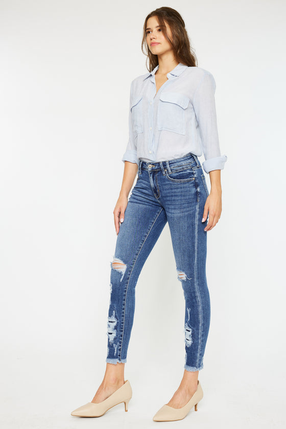 Trixie Mid Rise Ankle Skinny Jeans - Official Kancan USA