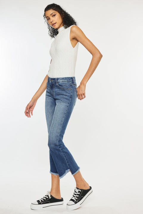 Aida Mid Rise Cropped Flare Jeans - Official Kancan USA