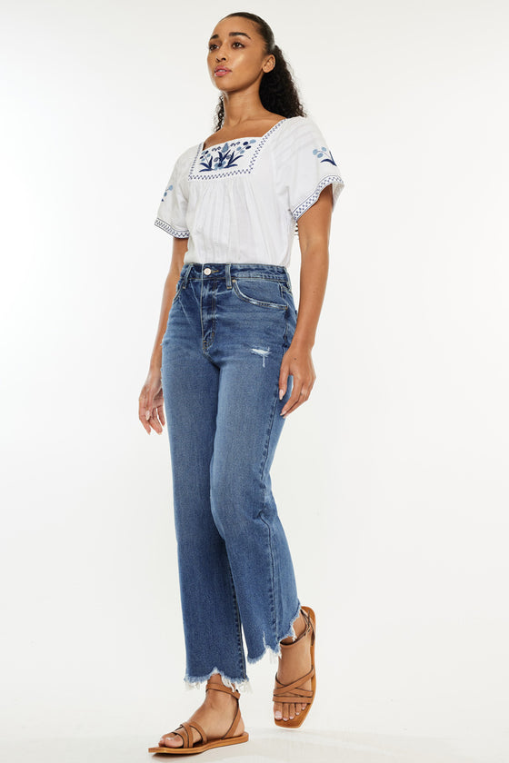 Jemma High Rise Slim Wide Leg Jeans - Official Kancan USA