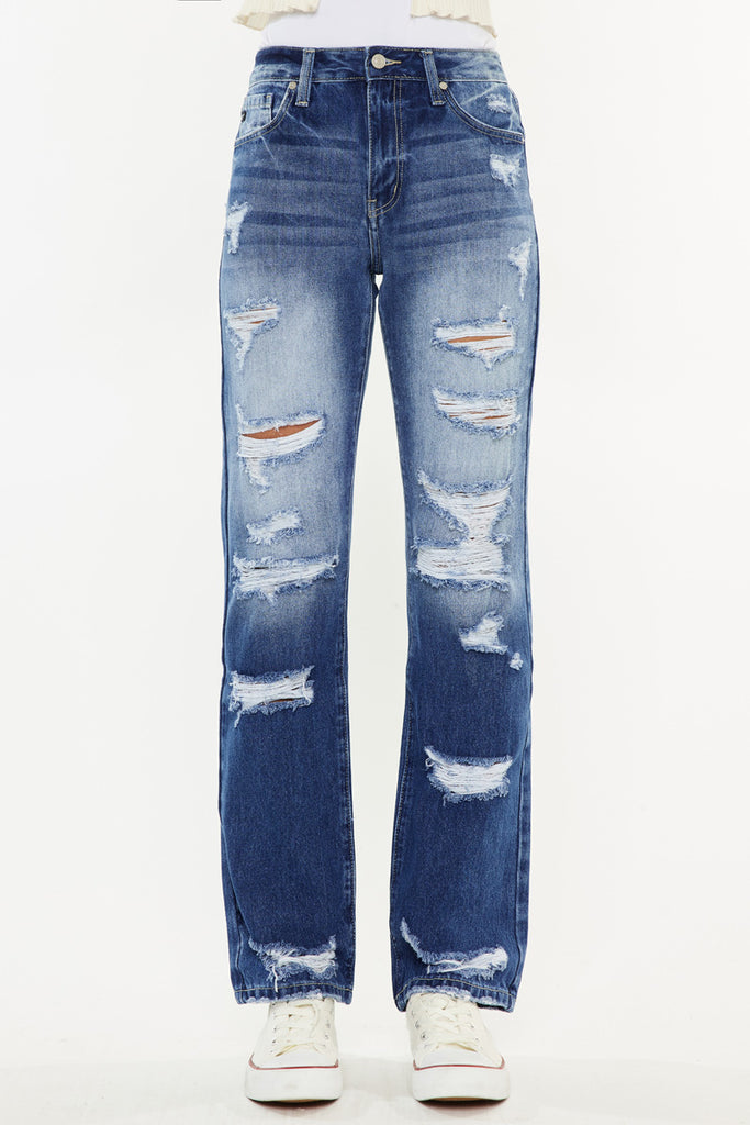 Ashland High Rise Slim Straight Leg Jeans - Official Kancan USA