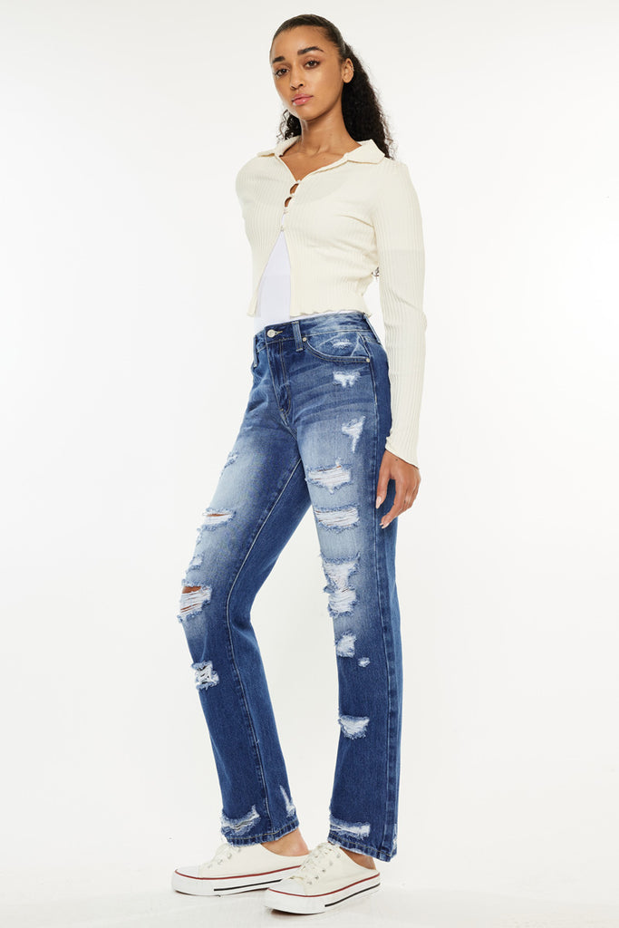 Ashland High Rise Slim Straight Leg Jeans - Official Kancan USA