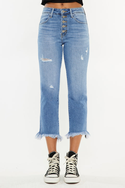 Zuzanna High Rise Crop Straight Leg Jeans - Official Kancan USA