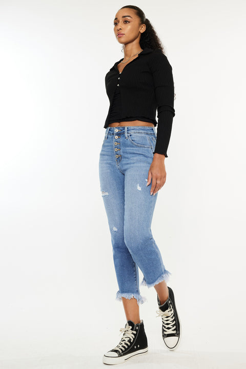 Zuzanna High Rise Crop Straight Leg Jeans - Official Kancan USA