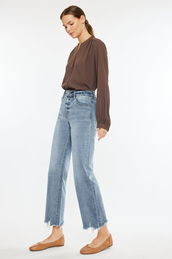 Violet High Rise Slim Wide Leg Jeans