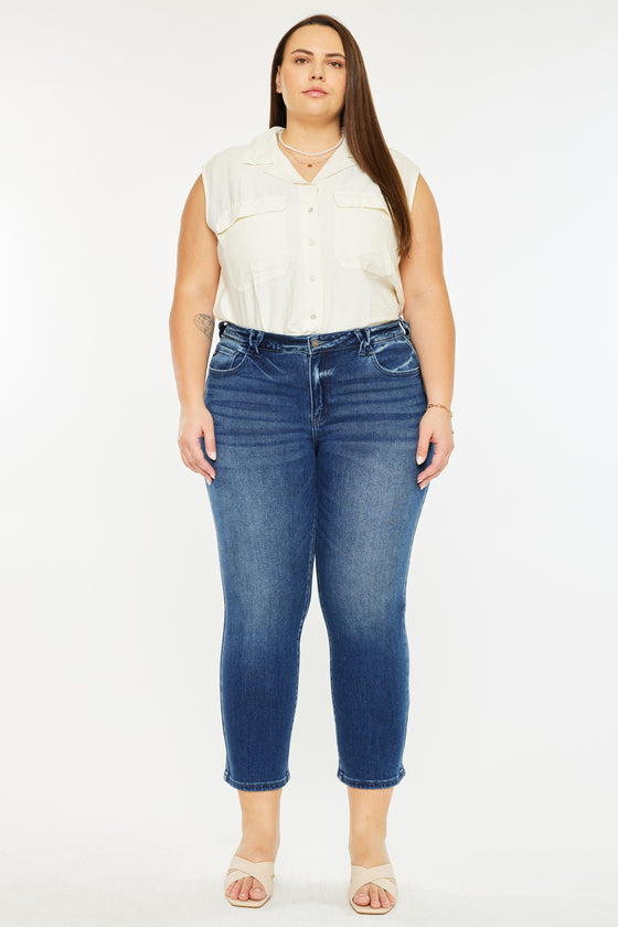 Candice Mid Rise Slim Straight Fit Jeans (Plus Size)