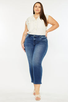  Candice Mid Rise Slim Straight Fit Jeans (Plus Size)