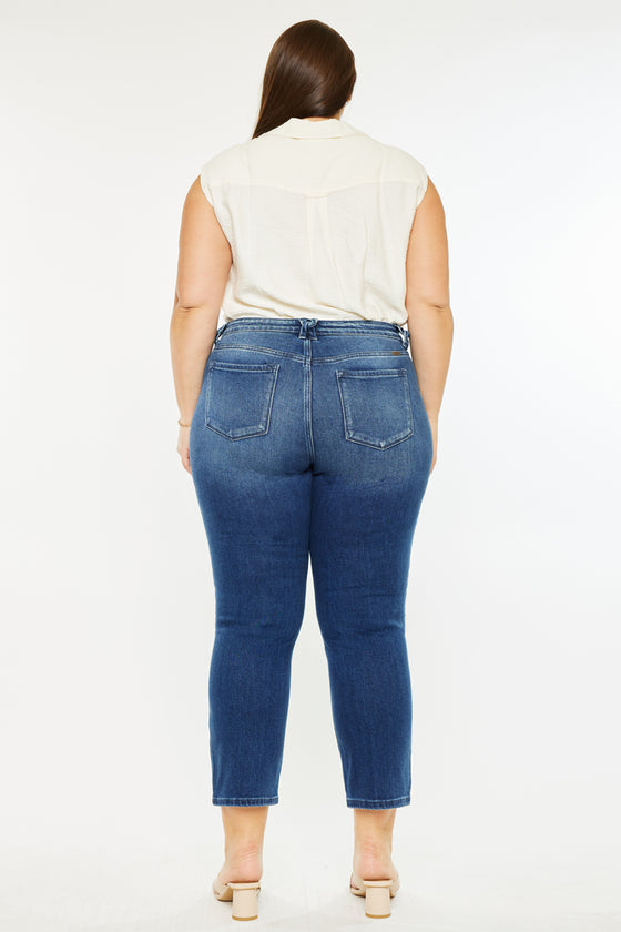 Candice Mid Rise Slim Straight Fit Jeans (Plus Size)