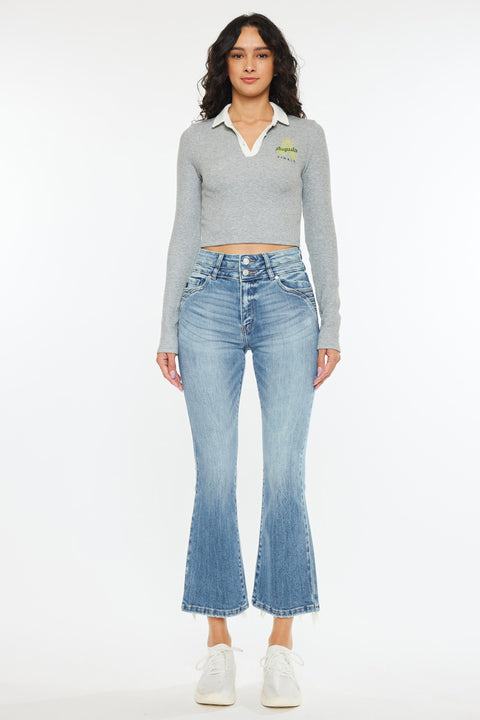 Belle High Rise Crop Bootcut Jeans