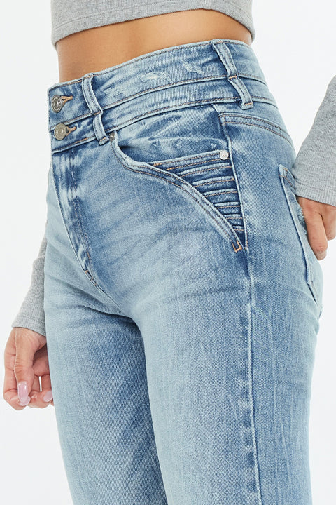 Belle High Rise Crop Bootcut Jeans