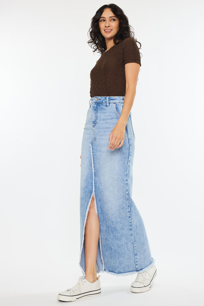 Anette High Rise Maxi Denim Skirt