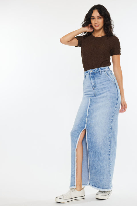 Anette High Rise Maxi Denim Skirt