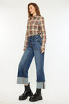 Beanie High Rise Ankle Wide Leg Jeans