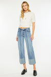 Margret Mid Rise Cropped Wide Leg Jeans