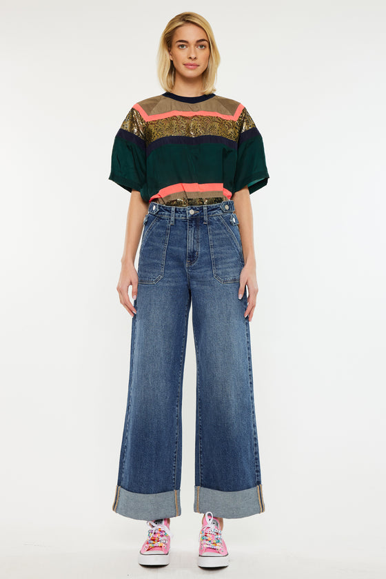 Haylee Ultra High Rise 90's Wide Leg Trousers Jeans