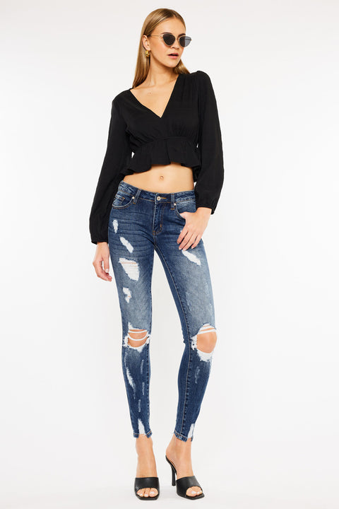 Cora Mid Rise Super Skinny Jeans - Official Kancan USA