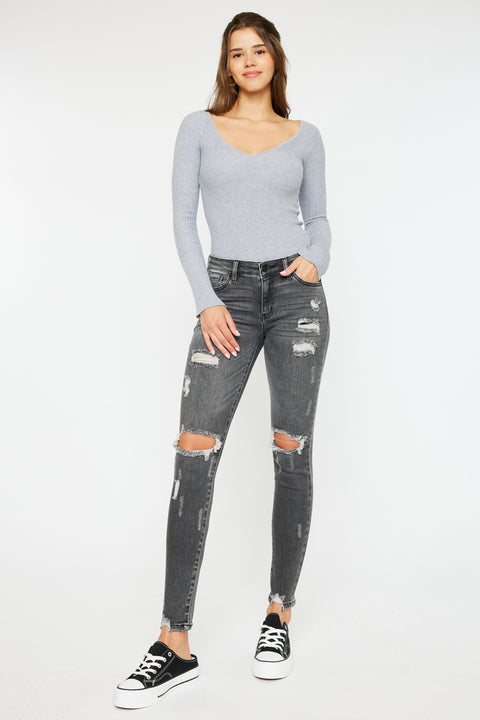 Cora Mid Rise Super Skinny Jeans - Official Kancan USA