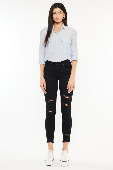 Hazy Mid Rise Ankle Skinny Jeans - Official Kancan USA