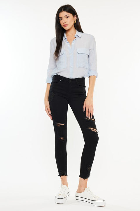 Hazy Mid Rise Ankle Skinny Jeans - Official Kancan USA