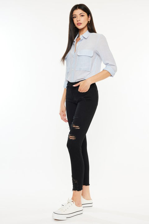 Hazy Mid Rise Ankle Skinny Jeans - Official Kancan USA