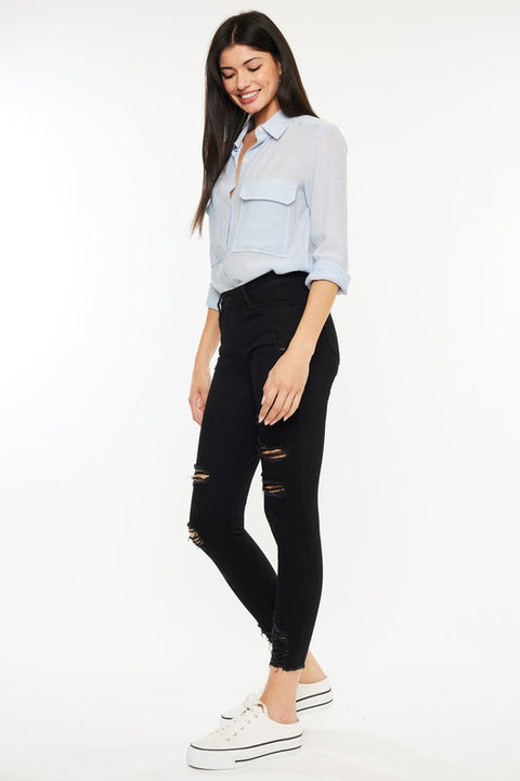 Hazy Mid Rise Ankle Skinny Jeans - Official Kancan USA