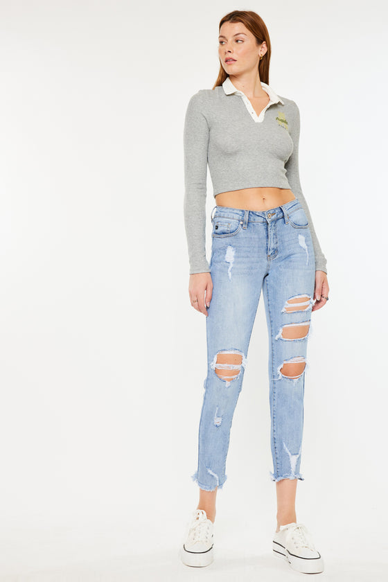 Augustina Mid Rise Ankle Skinny Jeans