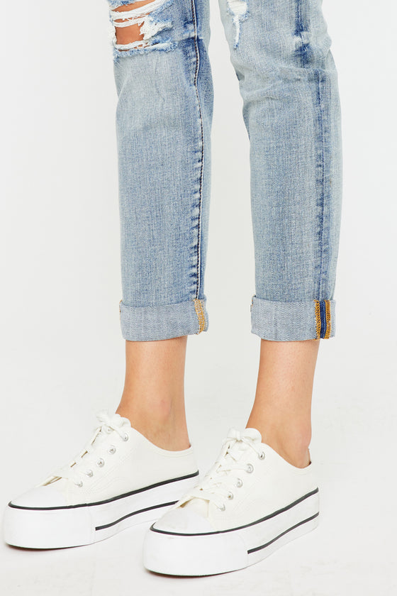 Clarie Mid Rise Boyfriend Jeans - Official Kancan USA