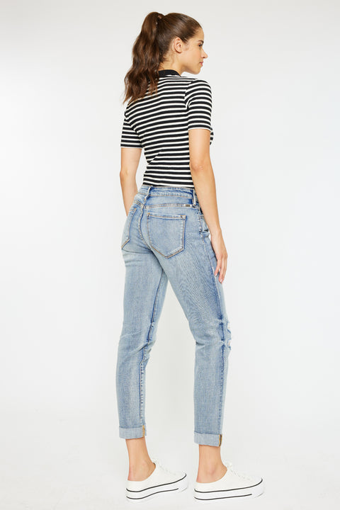 Clarie Mid Rise Boyfriend Jeans - Official Kancan USA