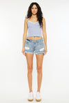 Beren Mid Rise Distressed Shorts