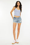 Beren Mid Rise Distressed Shorts