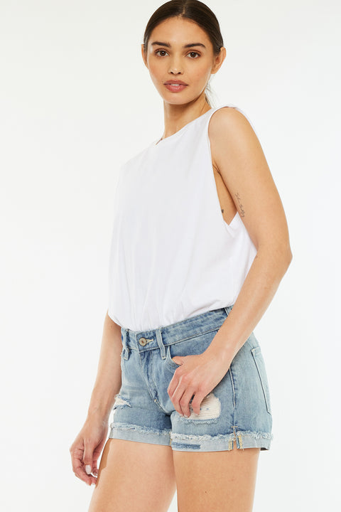 Beren Mid Rise Distressed Shorts - Official Kancan USA