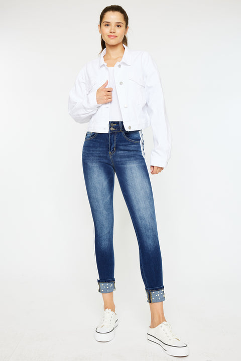 Monique  Mid Rise Cropped Skinny Jeans - Official Kancan USA