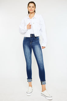  Monique  Mid Rise Cropped Skinny Jeans - Official Kancan USA