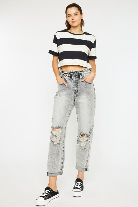 Akali Ultra High Rise Paperbag Boyfriend Jeans - Official Kancan USA