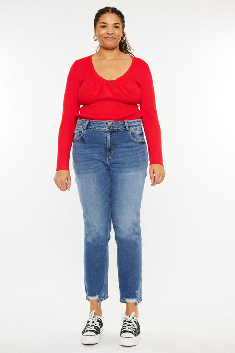 Rosemary High Rise Straight Jeans (Plus Size) - Official Kancan USA