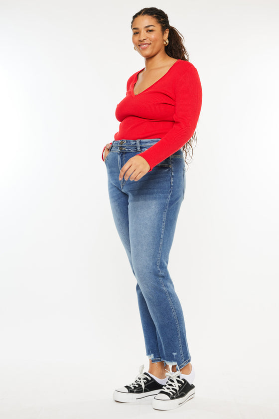 Rosemary High Rise Straight Jeans (Plus Size) - Official Kancan USA