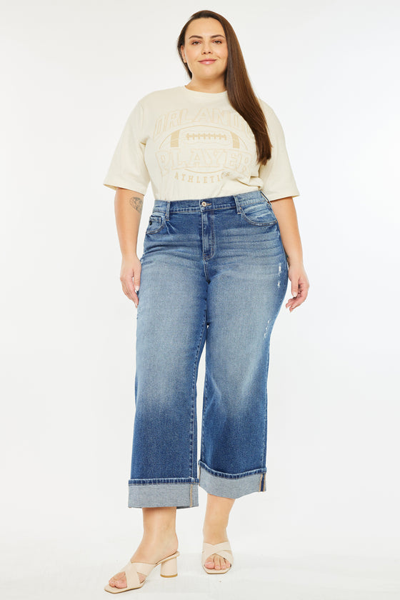 Conie High Rise Wide Leg Jeans (Plus Size)