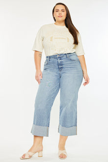  Jennie 90's Cropped Wide Leg Jeans (Plus Size)