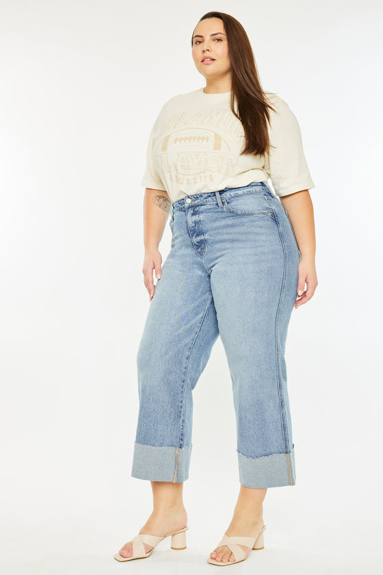 Jennie 90's Cropped Wide Leg Jeans (Plus Size)