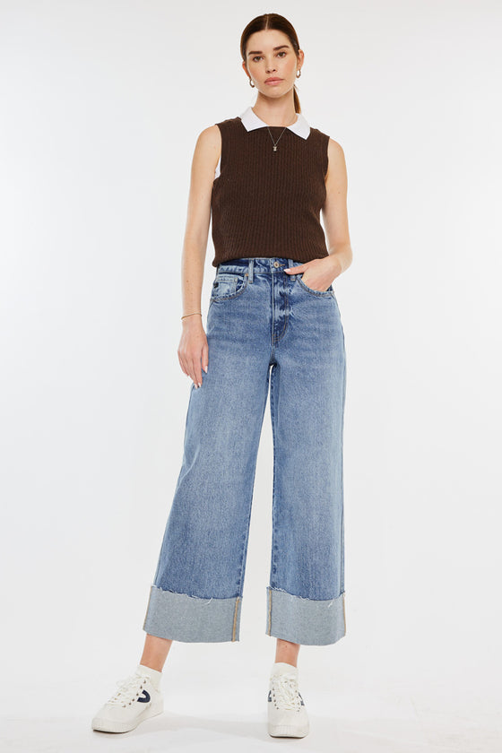 Alfie 90's Cropped  Wide Leg Jeans - Official Kancan USA