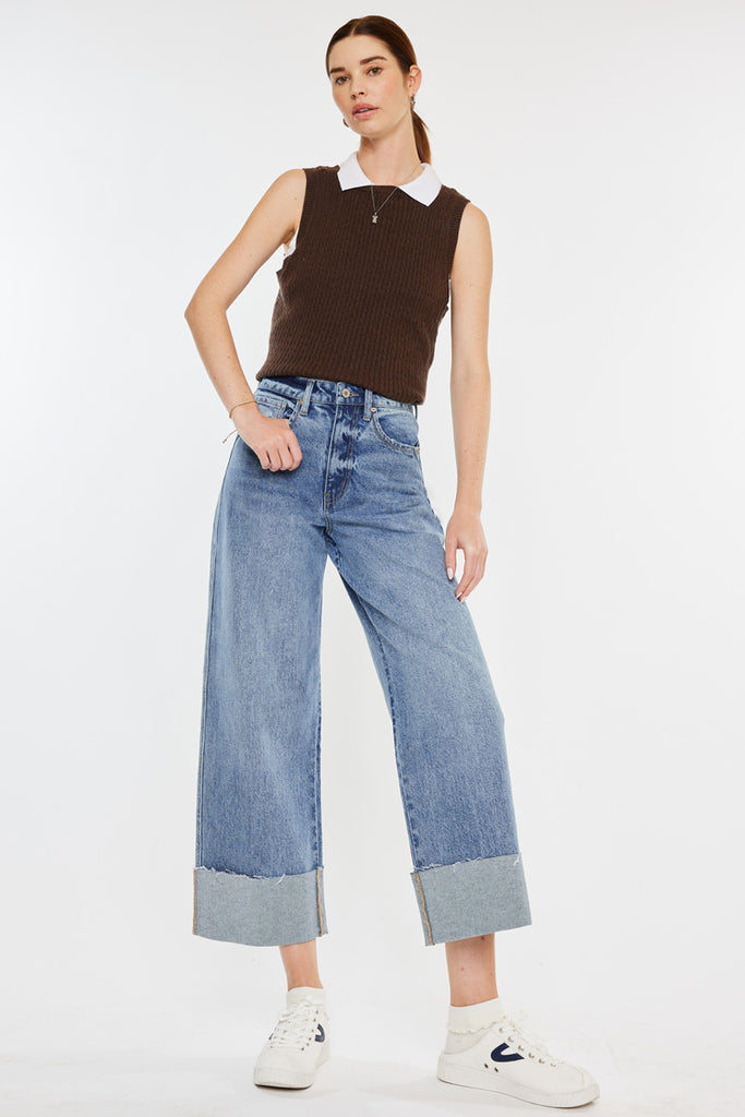 Alfie 90's Cropped  Wide Leg Jeans - Official Kancan USA