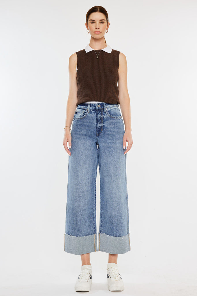 Alfie 90's Cropped  Wide Leg Jeans - Official Kancan USA