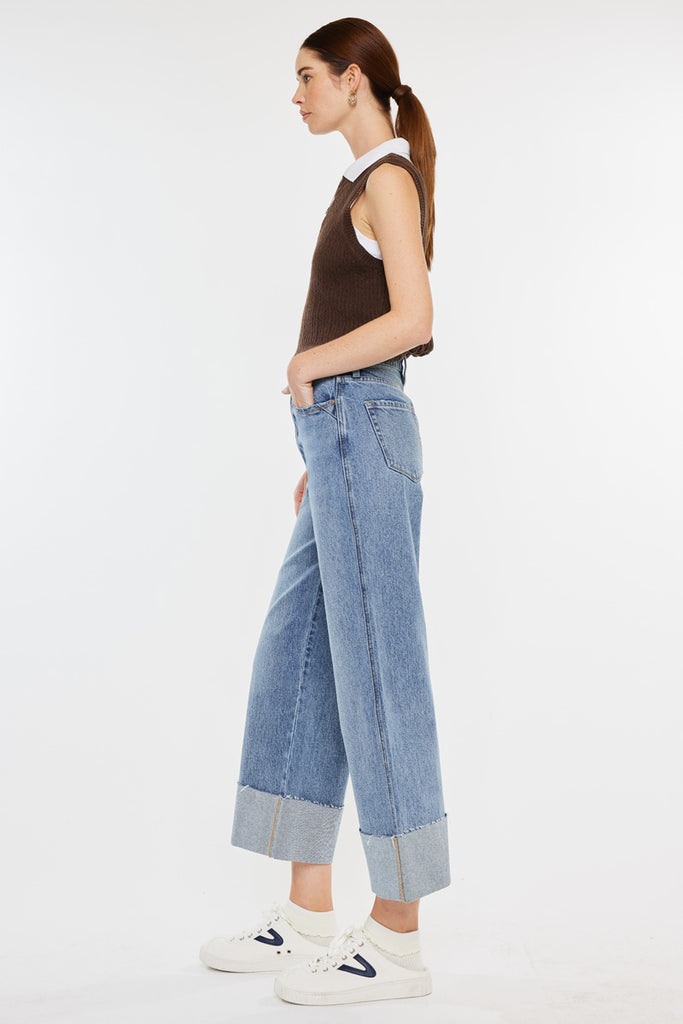 Alfie 90's Cropped  Wide Leg Jeans - Official Kancan USA