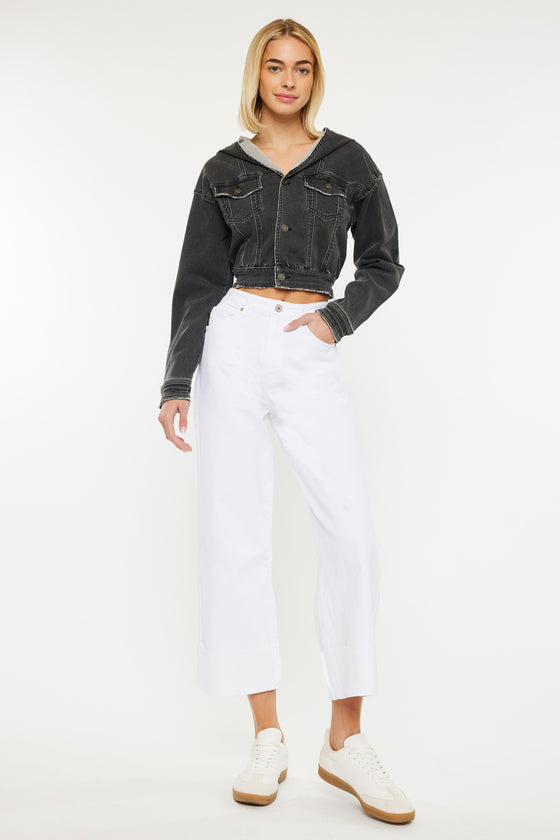 Alfie 90's Cropped  Wide Leg Jeans