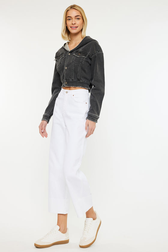 Alfie 90's Cropped  Wide Leg Jeans