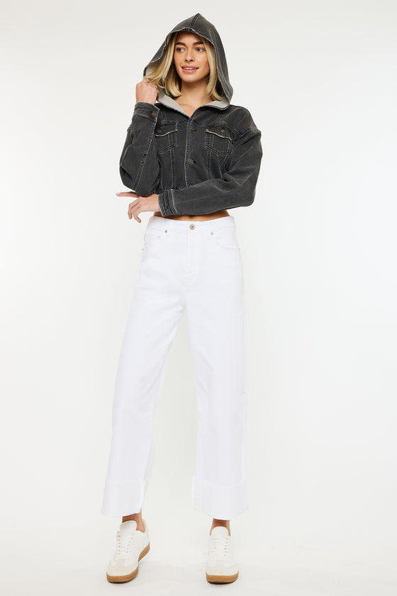 Alfie 90's Cropped  Wide Leg Jeans