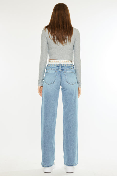 Caitlin High Rise Wide Leg Jeans