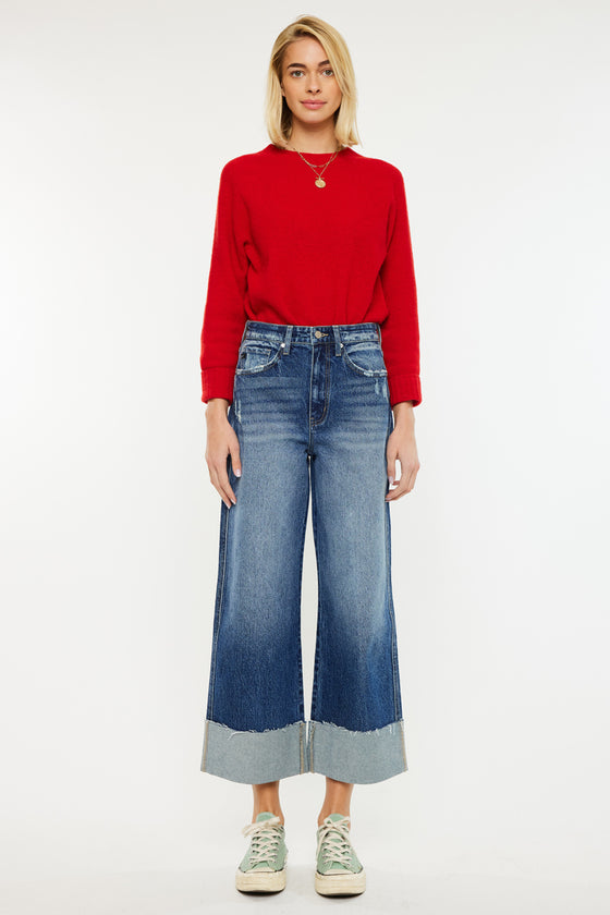 Lynn 90's Cropped Wide Leg Jeans