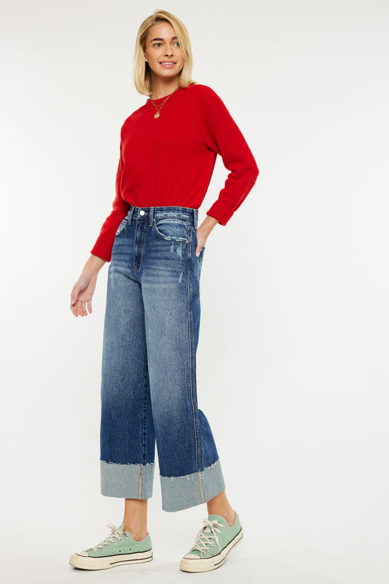 Lynn 90's Cropped Wide Leg Jeans